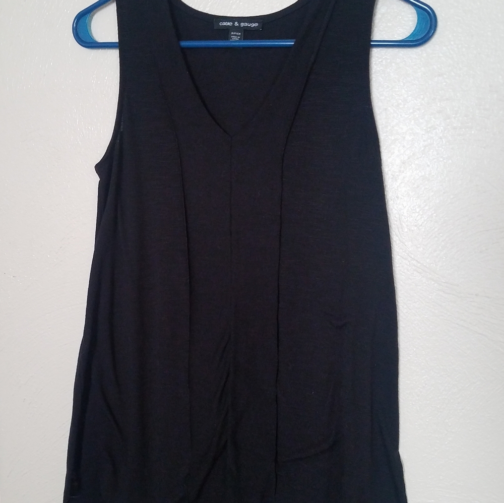 Black Cable & Guage Tank Top, S